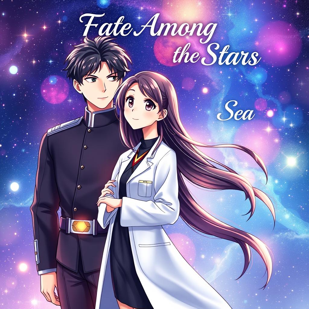 A romantic book cover featuring two animated characters in a Manhua style