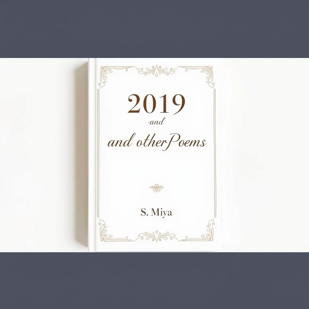 A fullscreen decorated white poetry book cover featuring an elegant layout