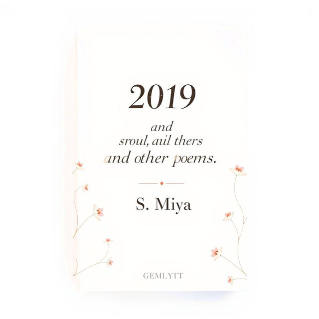 A fullscreen decorated white poetry book cover featuring an elegant layout