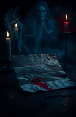 A mysterious and eerie scene depicting an anonymous letter that evokes feelings of terror