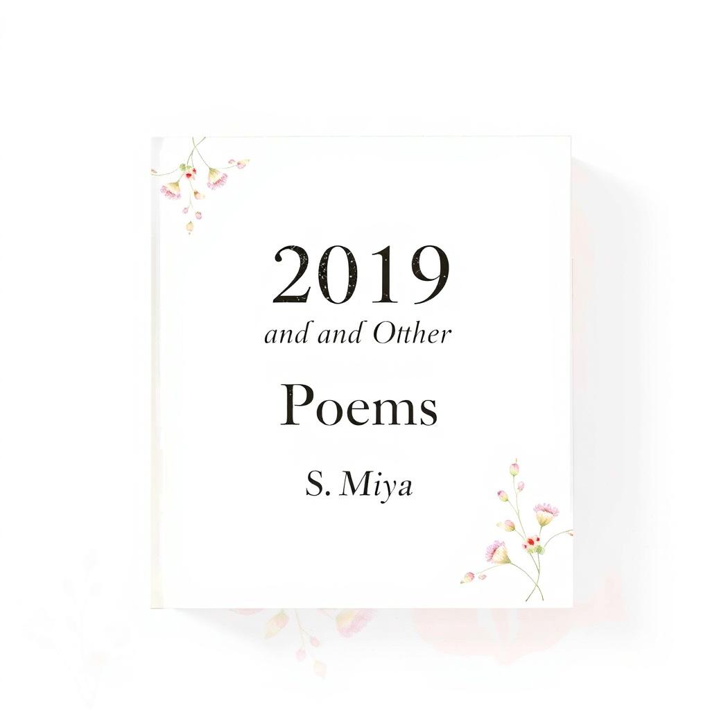 A fullscreen decorated white poetry book cover featuring the title '2019 and Other Poems' prominently displayed in elegant typography at the center