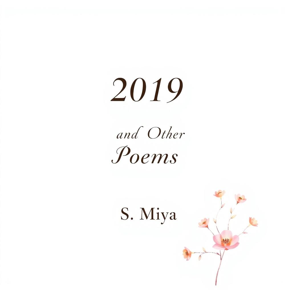 A full page decorated white poetry book cover featuring the title '2019 and Other Poems' prominently displayed in elegant, flowing typography at the center