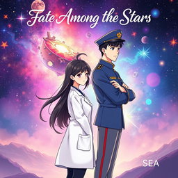 A romantic book cover featuring two animated characters in a Manhua style