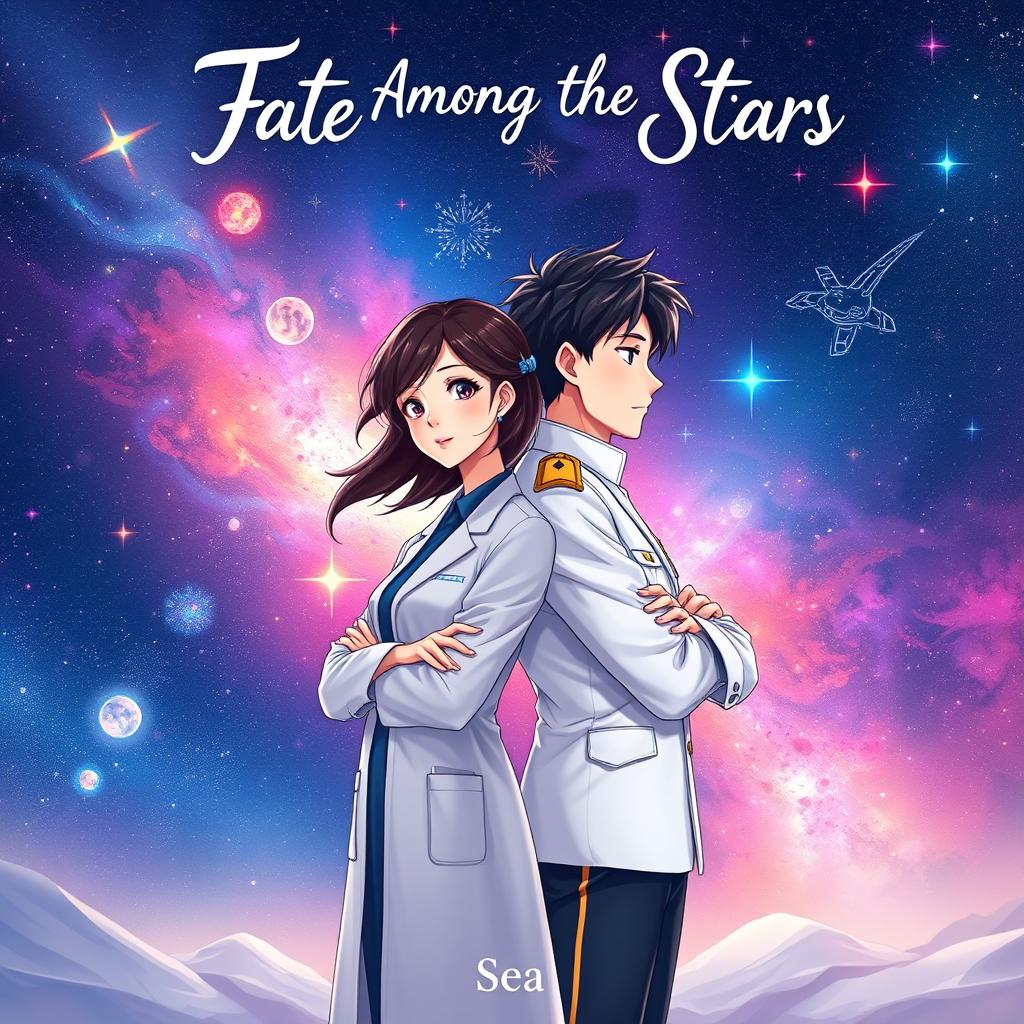 A romantic book cover featuring two animated characters in a Manhua style
