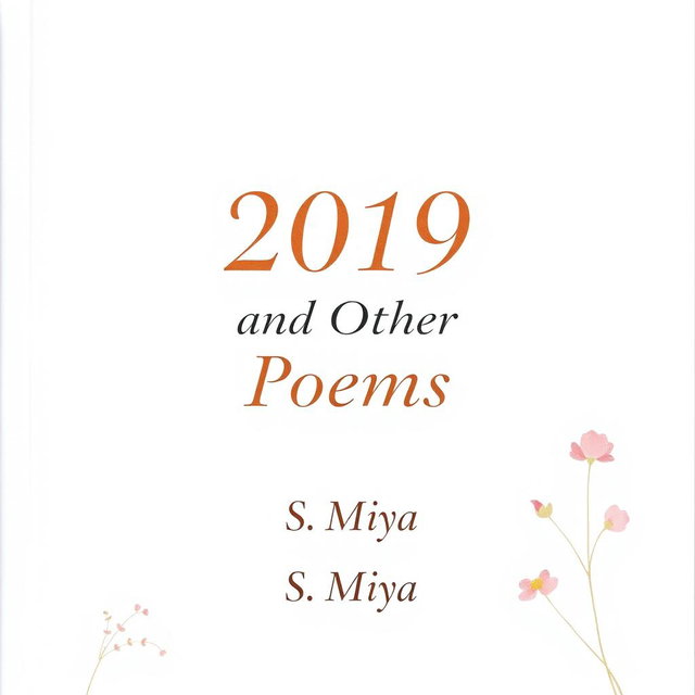 A full page decorated white poetry book cover featuring the title '2019 and Other Poems' prominently displayed in elegant, flowing typography at the center
