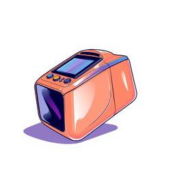 An illustrated product design inspired by the provided photo, featuring sleek lines, vibrant colors, and a clean, minimalistic background