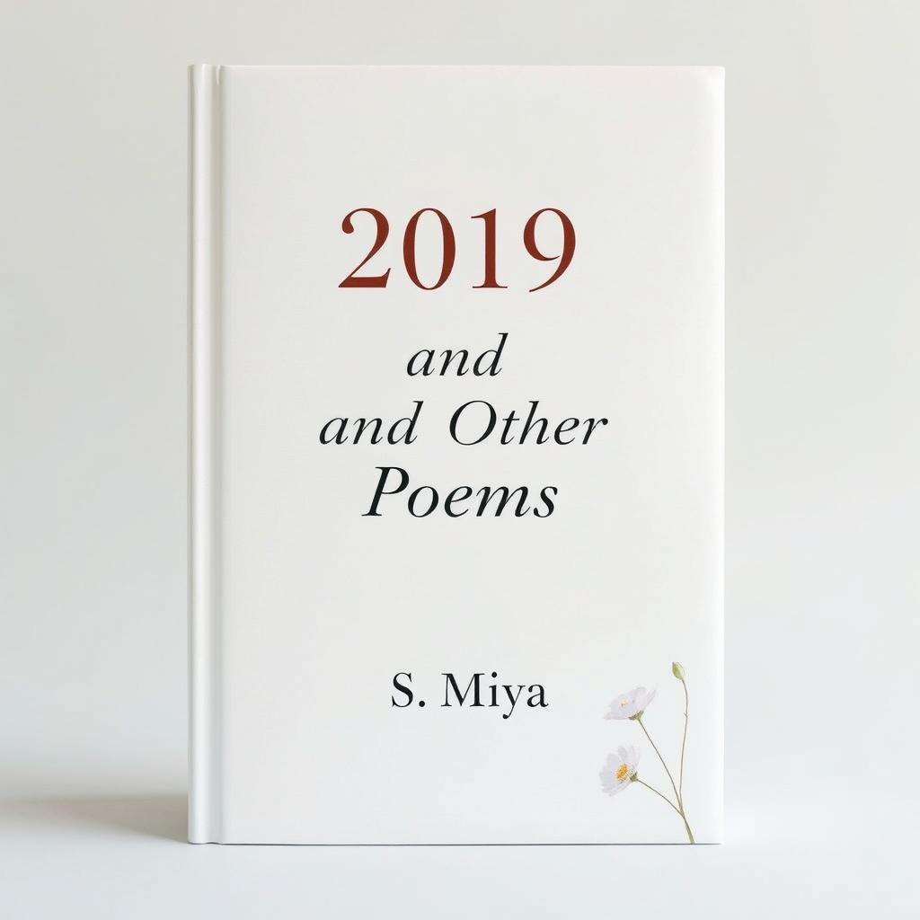 A beautifully designed white poetry book cover that features the title '2019 and Other Poems' prominently displayed in elegant, artistic typography