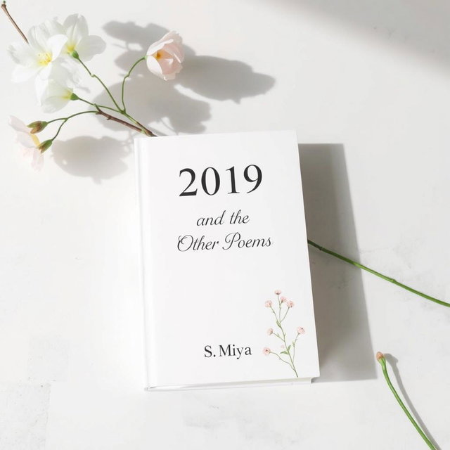 A beautifully designed white poetry book cover that features the title '2019 and Other Poems' prominently displayed in elegant, artistic typography