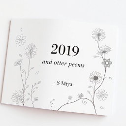 A beautifully decorated full-page white poetry book cover featuring elegant and intricate designs of floral patterns and abstract shapes