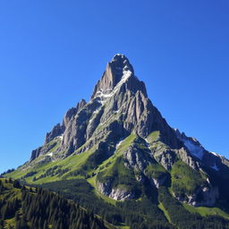 A striking visualization of the number 4 transformed into a majestic mountain shape