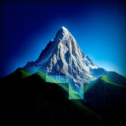 A striking visualization of the number 4 transformed into a majestic mountain shape