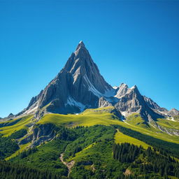 A striking visualization of the number 4 transformed into a majestic mountain shape