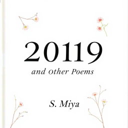 A beautifully decorated, fullscreen white poetry book cover featuring the title '2019 and Other Poems' prominently displayed in an elegant serif font