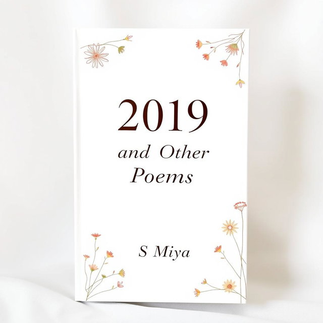 A beautifully decorated, fullscreen white poetry book cover featuring the title '2019 and Other Poems' prominently displayed in an elegant serif font