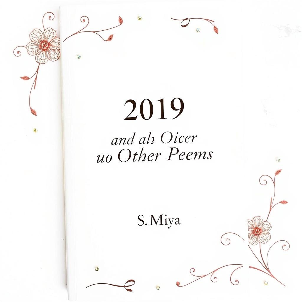 A beautifully decorated full page white poetry book cover featuring the title '2019 and Other Poems' prominently displayed in an elegant serif font at the center