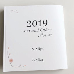 A beautifully decorated full-page white poetry book cover featuring the title '2019 and Other Poems' prominently displayed in elegant, artistic typography