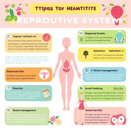 An infographic featuring tips for maintaining a healthy reproductive system