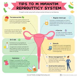 An infographic featuring tips for maintaining a healthy reproductive system