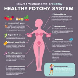 An infographic featuring tips for maintaining a healthy reproductive system