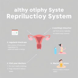 An infographic designed in a simple and clear style that provides tips for maintaining a healthy reproductive system