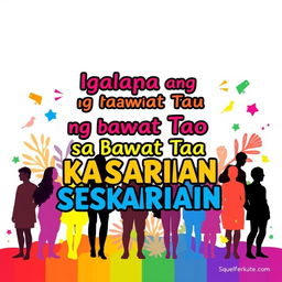 A vibrant and eye-catching poster promoting respect for everyone's rights in choosing their gender and sexuality