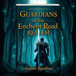 A captivating book cover design for a fantasy novel featuring a mystical forest with ethereal glowing trees
