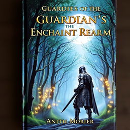 A captivating book cover design for a fantasy novel featuring a mystical forest with ethereal glowing trees