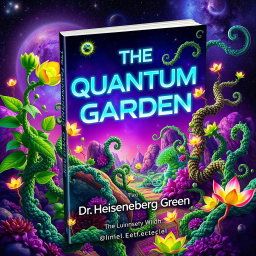 A book cover design for 'The Quantum Garden' by Dr