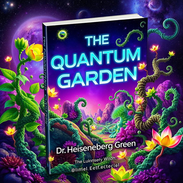 A book cover design for 'The Quantum Garden' by Dr
