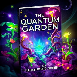 A book cover design for 'The Quantum Garden' by Dr