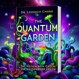 A book cover design for 'The Quantum Garden' by Dr