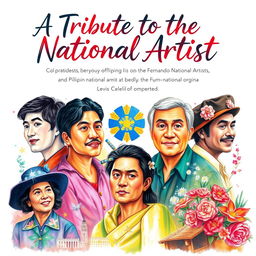 A landscape-oriented poster titled 'A Tribute to the National Artist', celebrating Filipino National Artists and their legacy