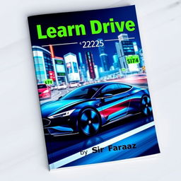A visually striking book cover for the title 'Learn Drive' by Sir Faraz, set in the year 2025