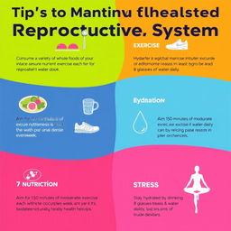A unique infographic creatively presenting tips for maintaining a healthy reproductive system