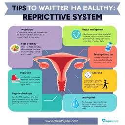A unique infographic creatively presenting tips for maintaining a healthy reproductive system