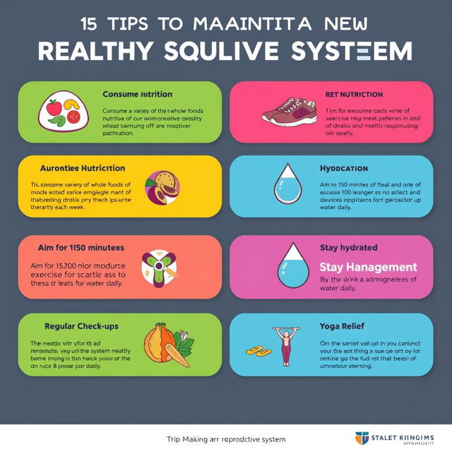 A unique infographic creatively presenting tips for maintaining a healthy reproductive system