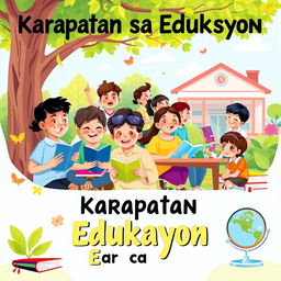 An inspirational image illustrating the theme 'Karapatan sa Edukasyon' (Right to Education)