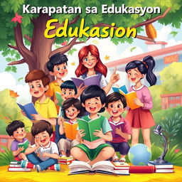 An inspirational image illustrating the theme 'Karapatan sa Edukasyon' (Right to Education)