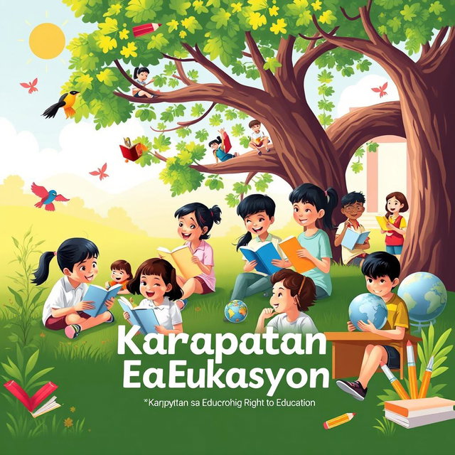 An inspirational image illustrating the theme 'Karapatan sa Edukasyon' (Right to Education)
