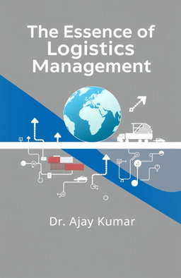 A professional and engaging book cover design for "The Essence of Logistics Management" by Dr
