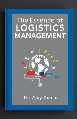 A professional and engaging book cover design for "The Essence of Logistics Management" by Dr