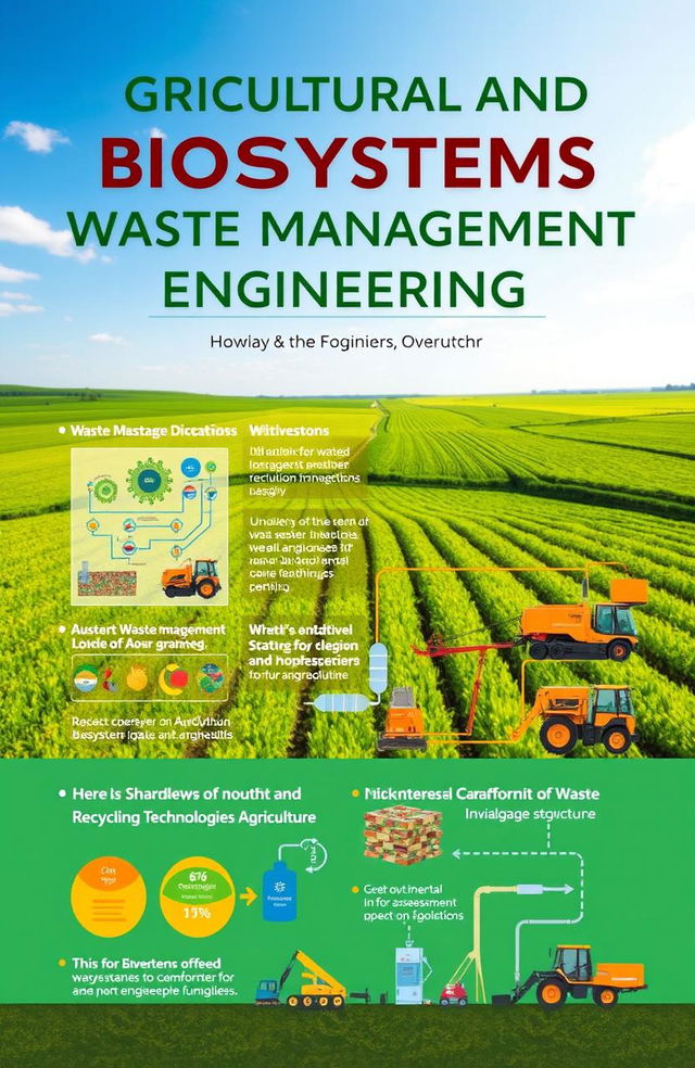 An informative overview of Agricultural and Biosystems Waste Management Engineering, highlighting key concepts like sustainable waste management practices, innovative recycling technologies in agriculture, the role of biosystems in waste reduction, and environmental impact assessment techniques