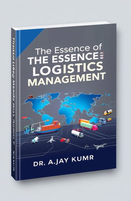 A visually striking cover for a book titled 'The Essence of Logistics Management' by Dr