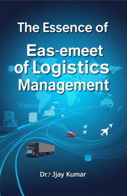 A visually striking cover for a book titled 'The Essence of Logistics Management' by Dr