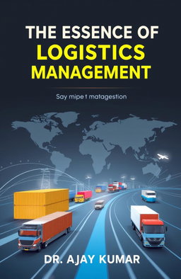 A visually striking cover for a book titled 'The Essence of Logistics Management' by Dr
