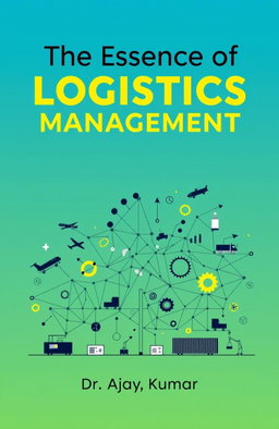 An illustrated book cover design for 'The Essence of Logistics Management' by Dr