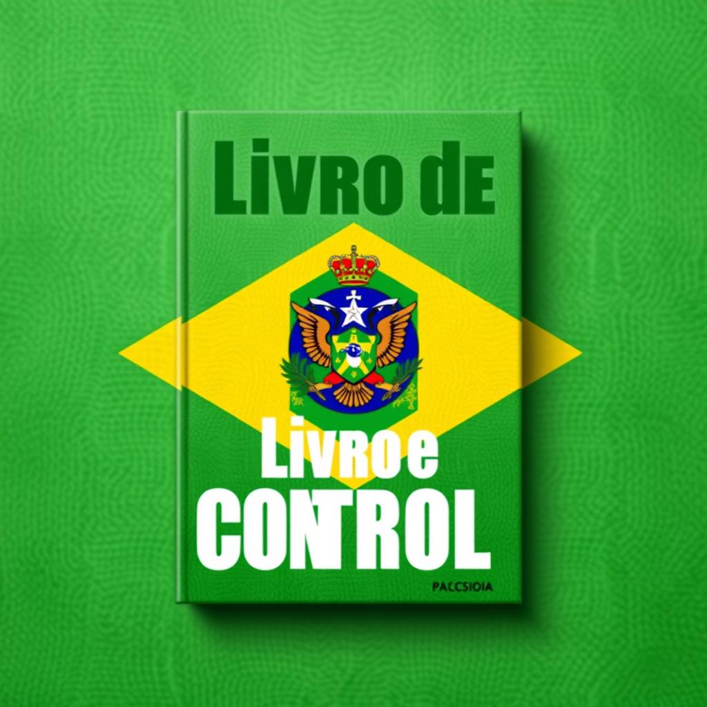 A book cover design featuring the title "Livro de Controle" prominently displayed