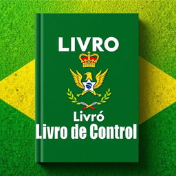 A book cover design featuring the title "Livro de Controle" prominently displayed