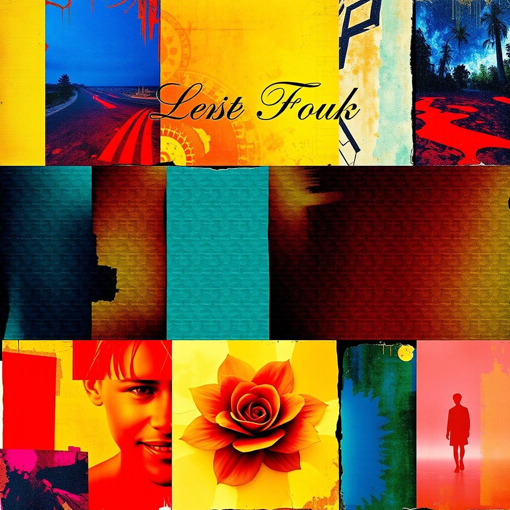A vibrant and captivating A4 book cover featuring a collage of various images, harmoniously blended together to create an eye-catching design