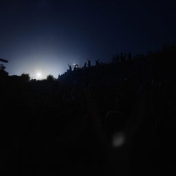 An indie hip hop concert under a full moon